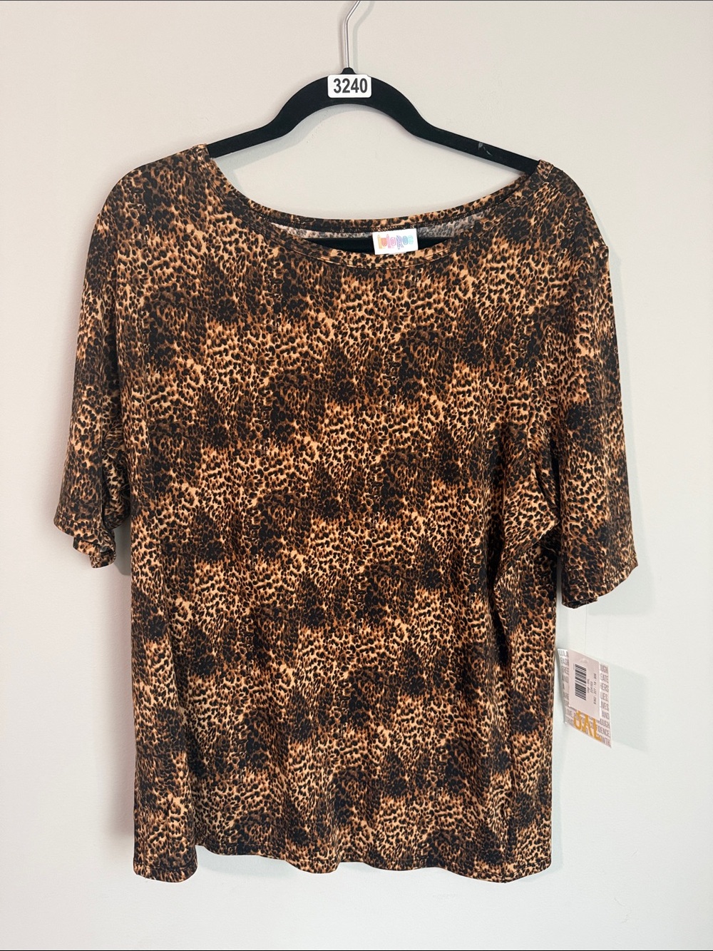 LuLaRoe Short Sleeve Leopard Print Tee - Brown & Black